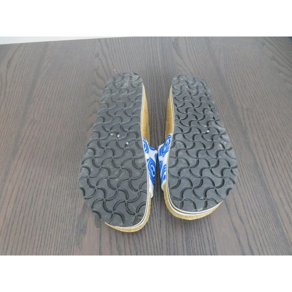 Birkenstock Betula Sandals Womens Size 8 39 Blue Slide Cork Wedge Floral